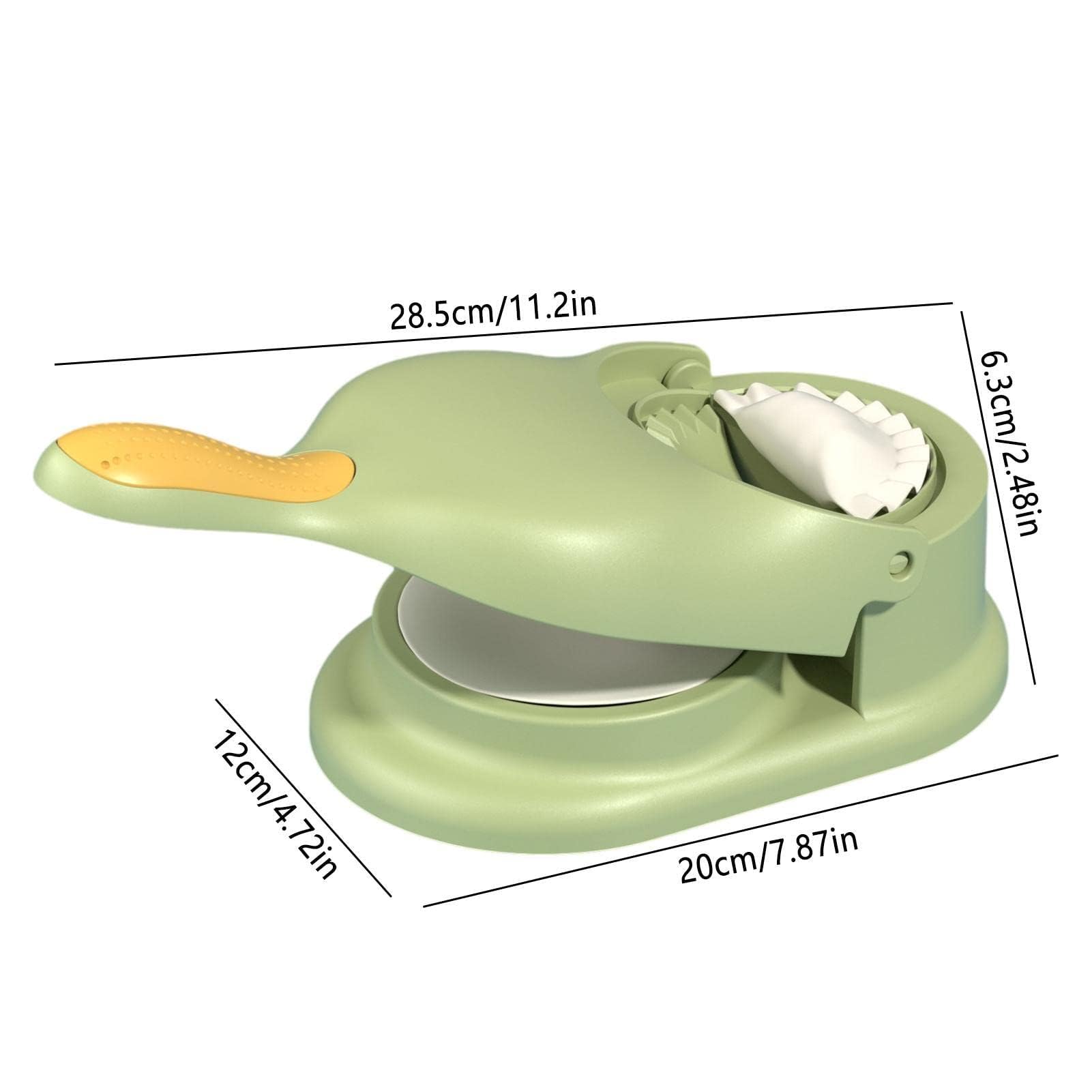 2024 New 2-in-1 Dumpling Maker & Dough Press Tool - Fast 10-Second Dumpling & Empanada Maker - Green Kitchen Gadget for Homemade Dumplings, Wontons, Pastries | Perfect for Family Cooking, Party Food Prep & Asian Cuisine Lovers