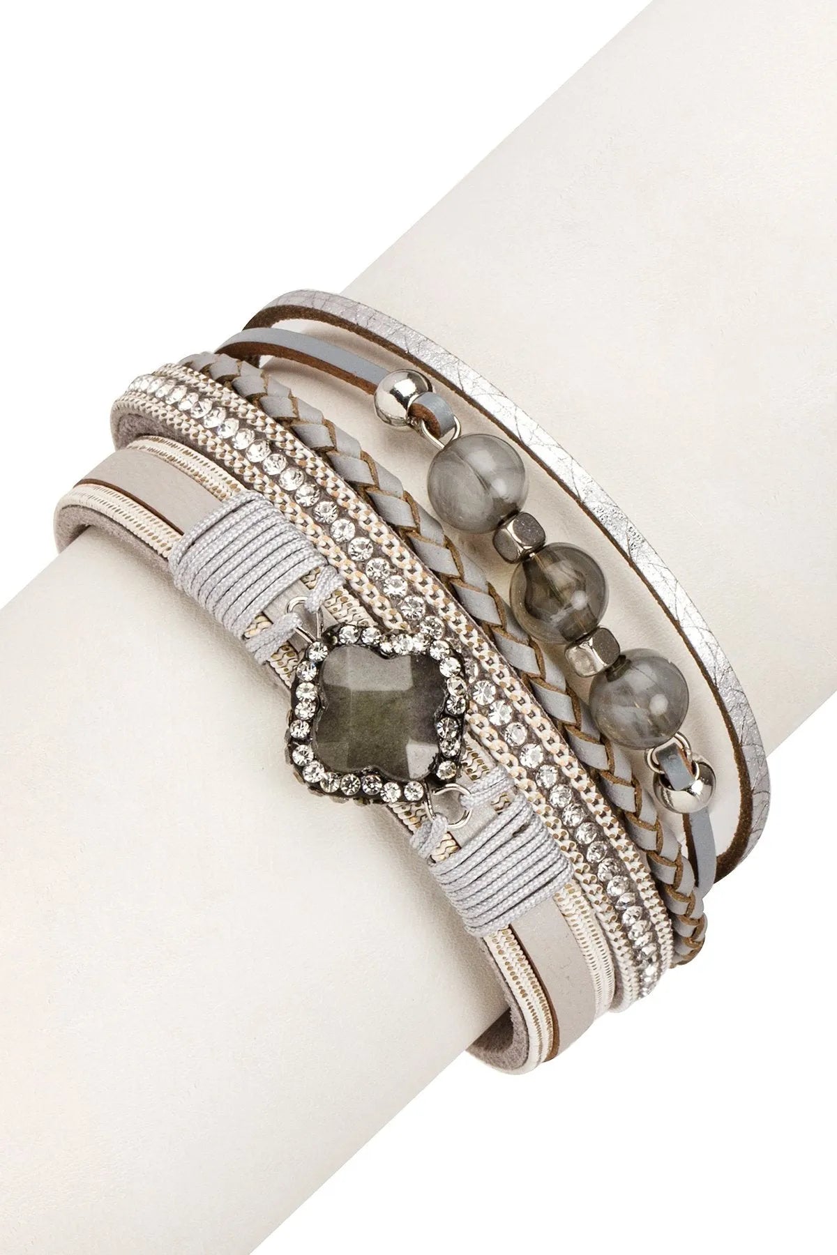 Elegant Crystal Beaded Leather Bracelet for Women - Boho Chic Handmade Jewelry Gift for Birthday, Anniversary & Special Occasions - Perfect for Parties, Weddings & Everyday Wear