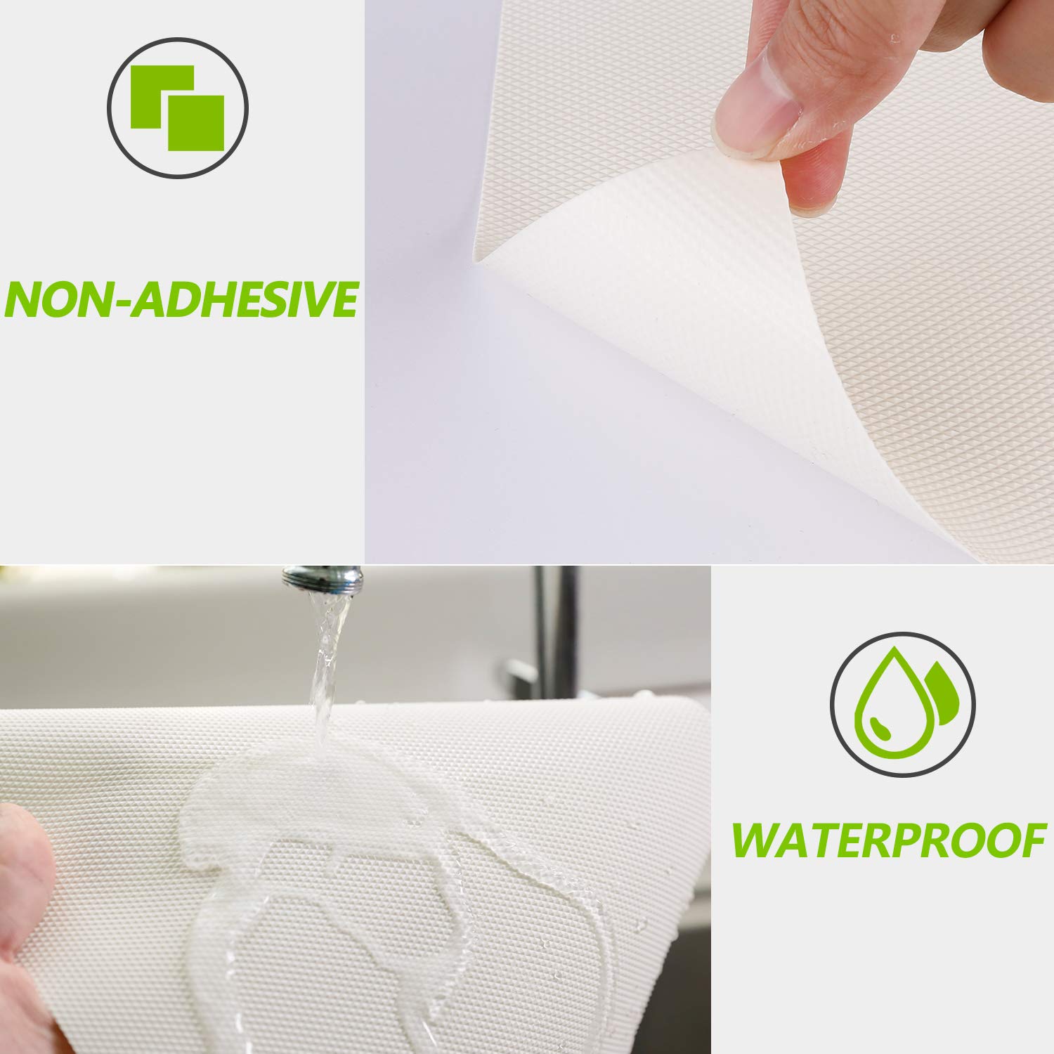 Non-Slip Waterproof Kitchen Shelf & Drawer Liners - Durable Refrigerator Mats for Cabinets, Pantry & Shelves | Perfect for Food Storage, Spill Protection & Organizing Kitchen Spaces
