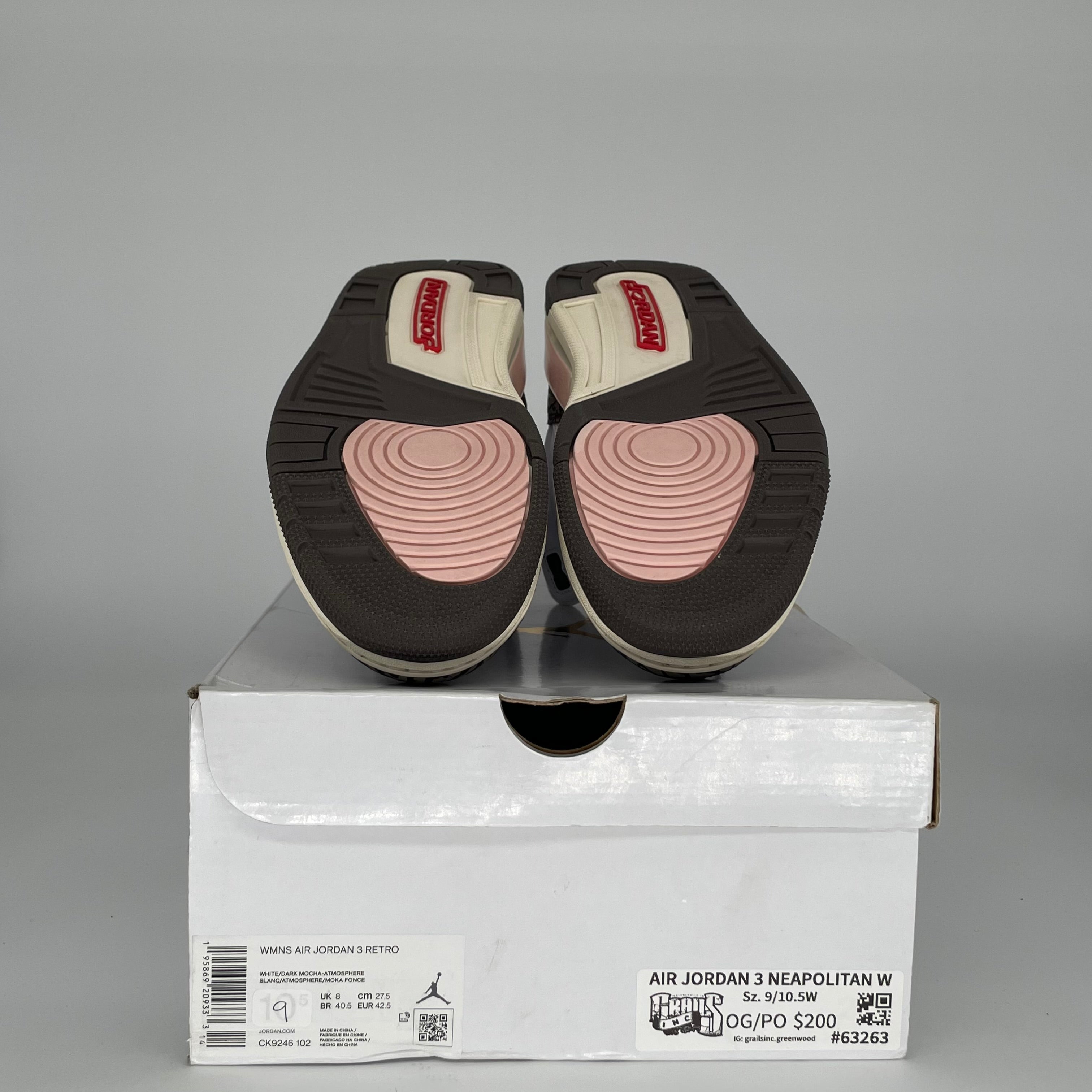 AIR JORDAN 3 NEAPOLITAN Women's Sneakers Size 9/10.5W - Style CK9246-102 | Retro Basketball Shoes for Women, Casual Wear & Street Fashion