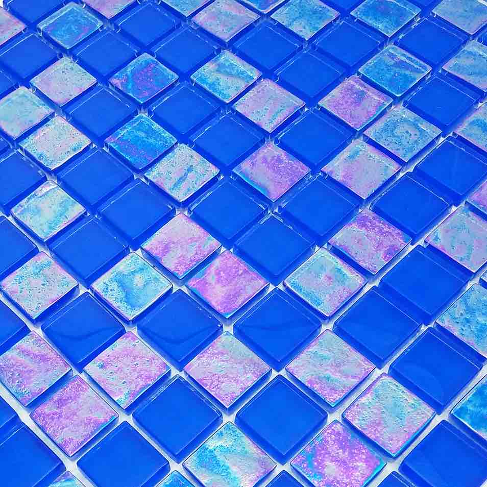 Glass Mosaic Tile Sheen Sky Blue 1x1 - Premium Decorative Wall & Backsplash Tiles for Kitchen, Bathroom, and Pool Designs