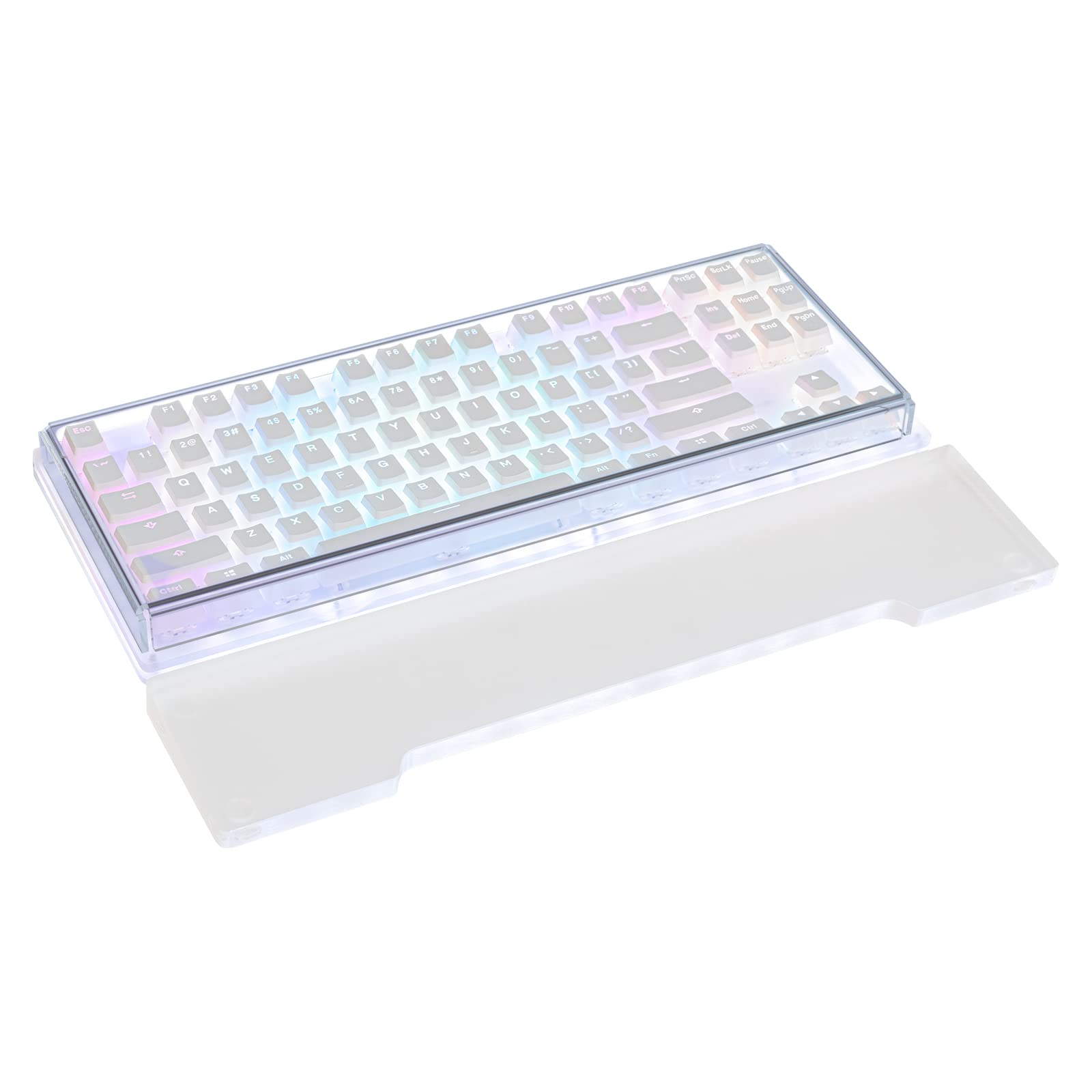 Geekria Acrylic TKL Keyboard Wrist Rest for 87 Key Mechanical Gaming Keyboards - Ergonomic Wrist Support for Pain Relief, Compatible with Razer & Logitech TKL Keyboards (Frosted) - Perfect for Office Work, Gaming & Long Typing Sessions