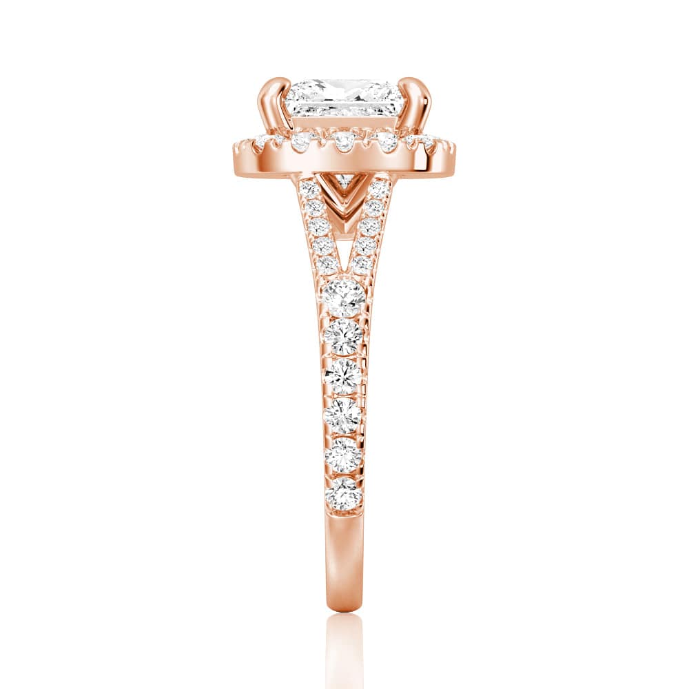 Princess Cut Split Shank Moissanite Halo Engagement Ring - 1.5ct Diamond Alternative Wedding Ring for Women, Proposal Gift, Anniversary Jewelry (Perfect for Bridal, Valentine's Day & Special Occasions)
