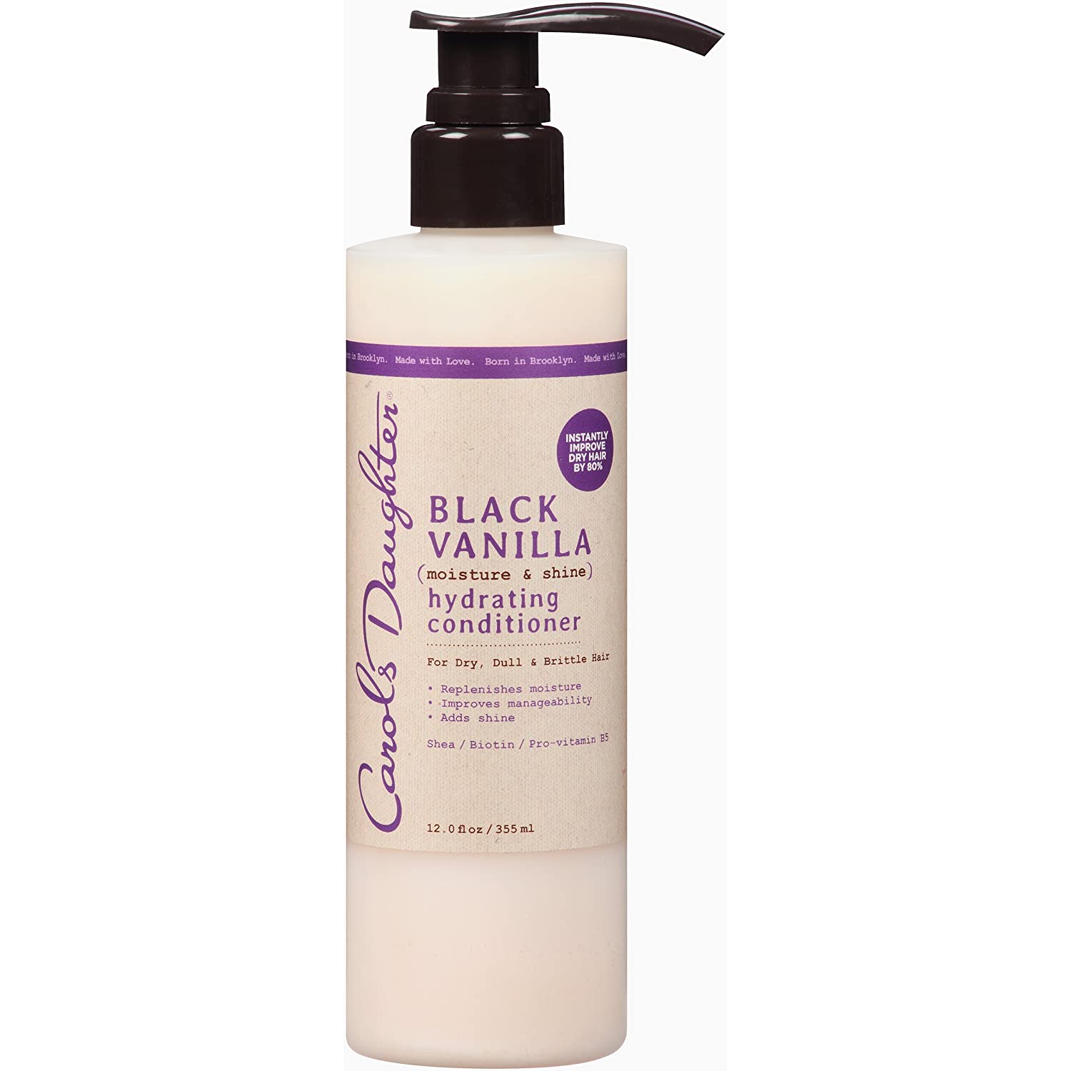 Carol’s Daughter Black Vanilla Hydrating Hair Conditioner with Shea Butter - Moisturizing Treatment for Dry, Dull Hair - 12 fl.oz - Perfect for Damaged, Curly & Natural Hair Care Routine