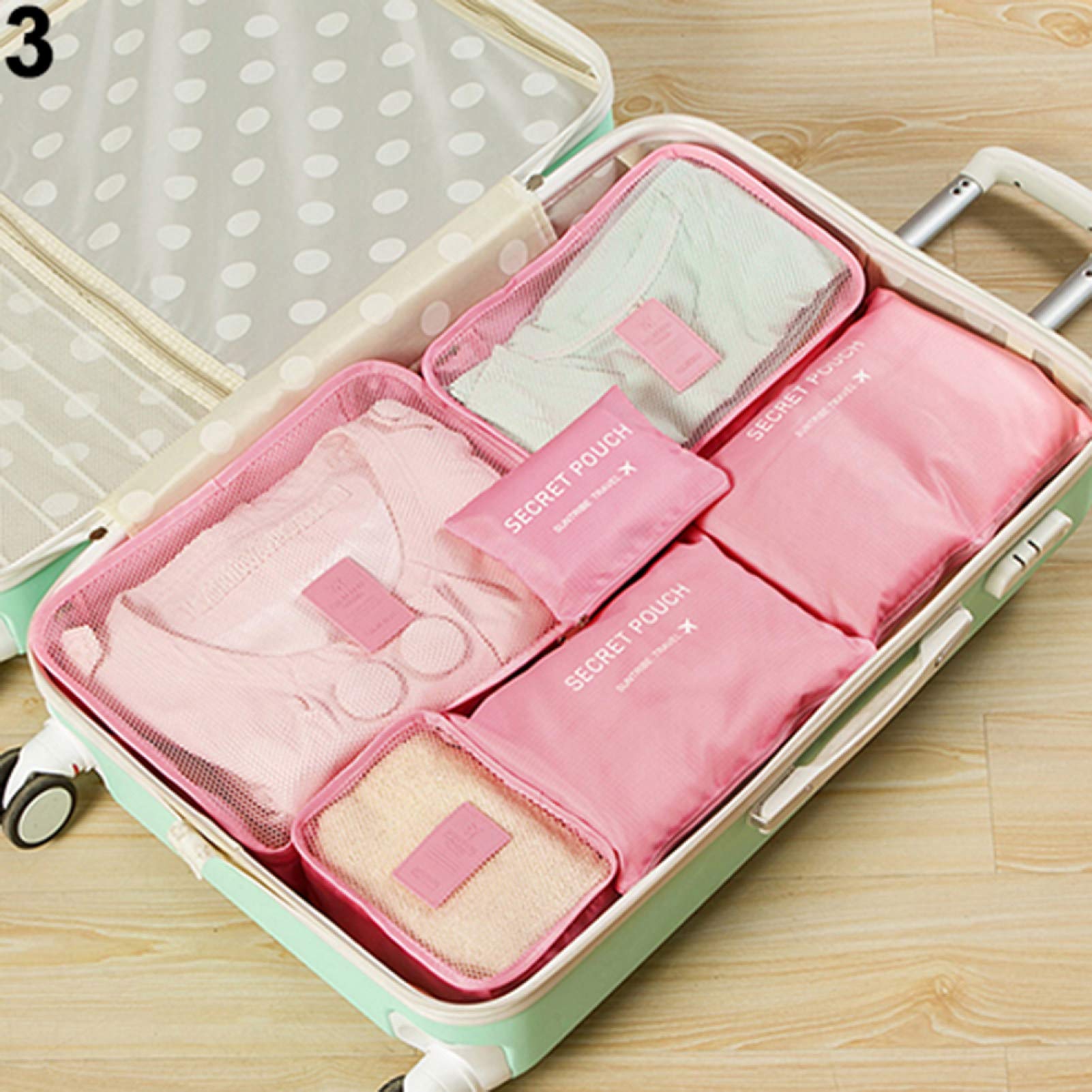 6-Piece Travel Luggage Organizer Set - Large Capacity Clothes Sorting Bags & Suitcase Pouches for Packing - Perfect for Business Trips, Vacations & Family Travel