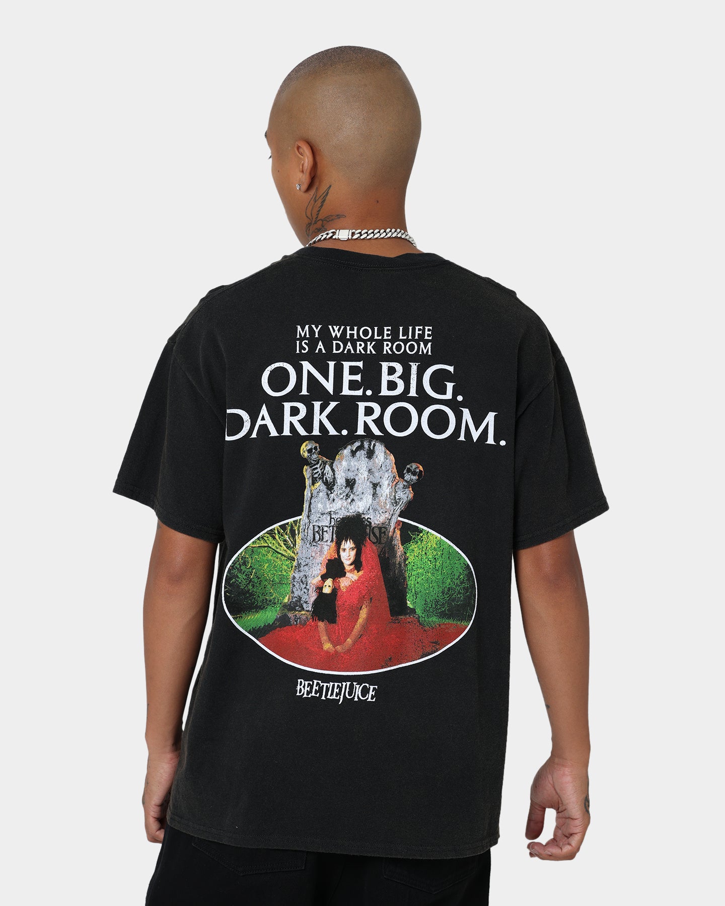 American Thrift X Beetlejuice Lydia Vintage T-Shirt - Black Retro Graphic Tee for Movie Fans & 90s Fashion Lovers | Perfect for Cosplay, Halloween & Casual Wear