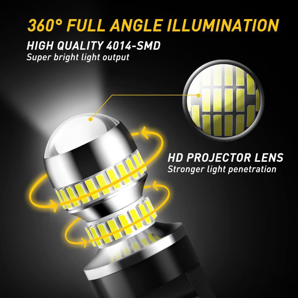 AUXITO 3157 LED Bulb - 2600 Lumens Super Bright Backup Light & Brake Tail Light - 6000K Cool White - Perfect for Cars, Trucks, SUVs & Trailers - Enhanced Visibility for Night Driving & Parking