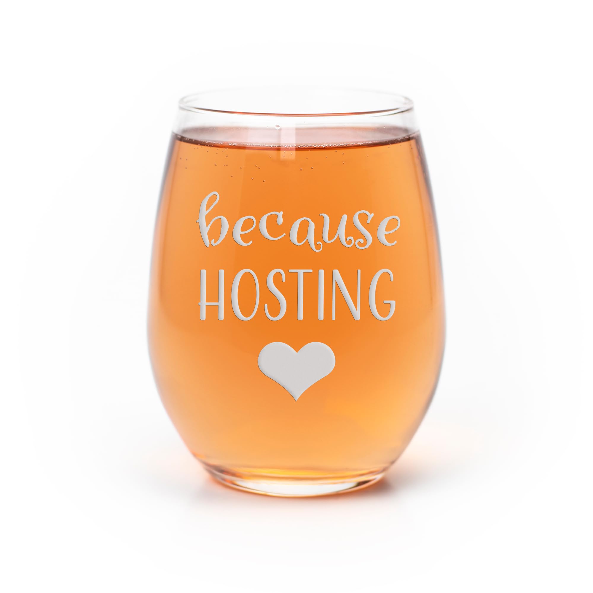 Because Hosting Stemless Wine Glass - Elegant Hostess Gift for Parties, Weddings & Entertaining | Perfect for Wine Tasting, Bridal Showers & Dinner Parties
