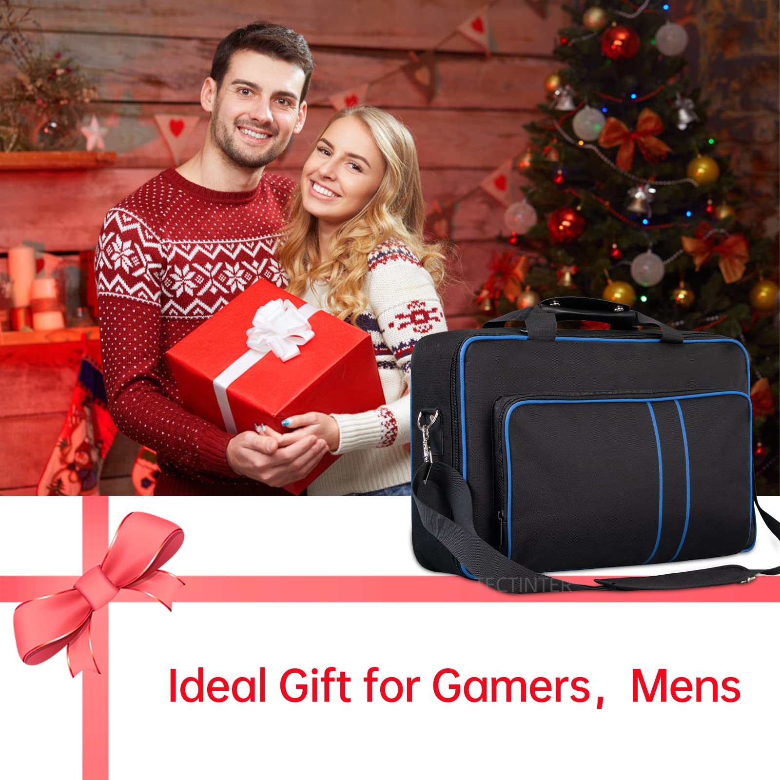 Soft Blue PS5 Carrying Case with Zippered Pocket & Adjustable Shoulder Strap - Compatible with PlayStation 5 - Perfect for Travel, Gaming Events & Secure Storage
