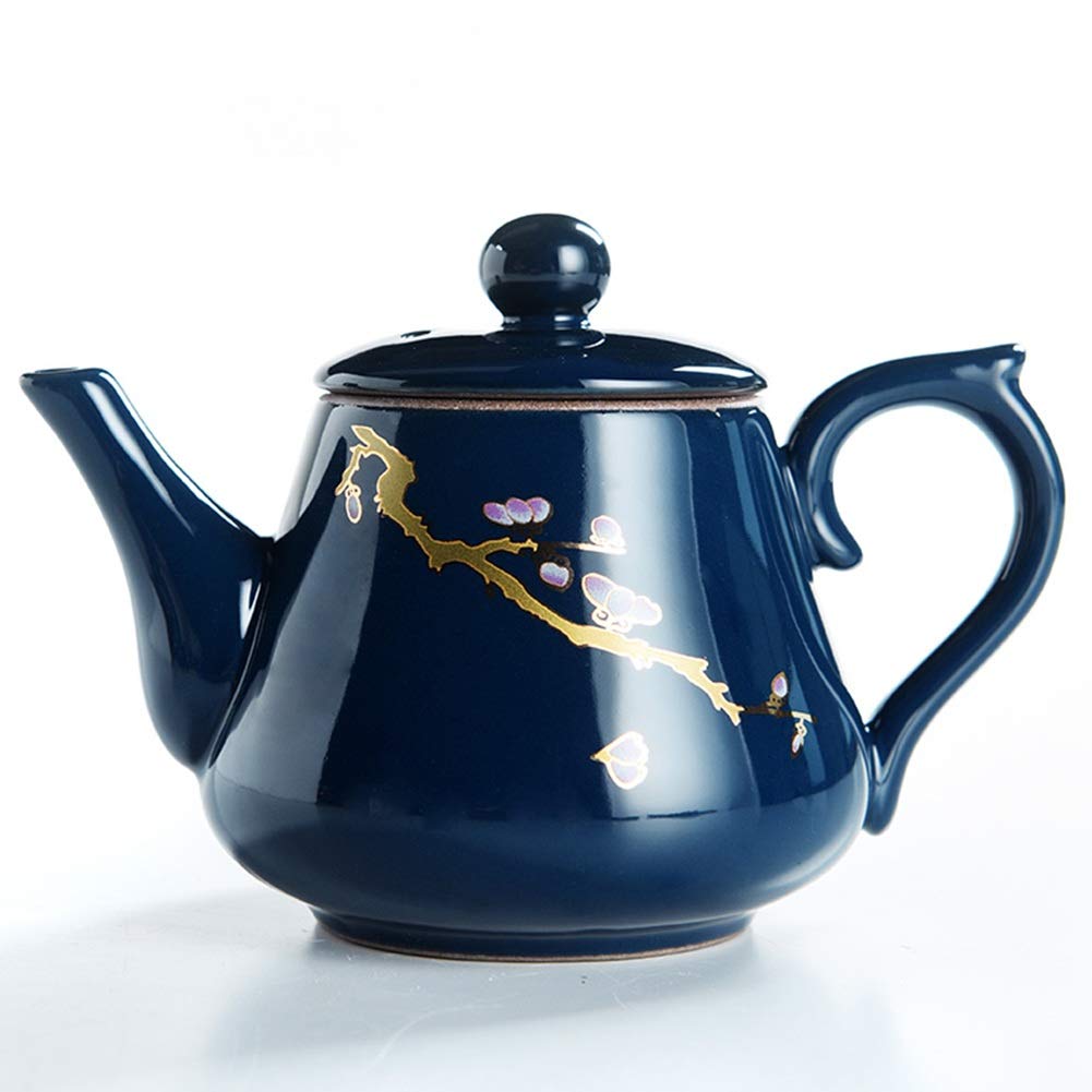 Premium French Press Coffee Maker - Ceramic Coffee & Tea Pot with Insulation, Manual Espresso Machine, Blue Glaze Design for Home & Office Use (Color: Plum-A) - Perfect for Brewing, Serving & Enjoying Fresh Coffee or Tea