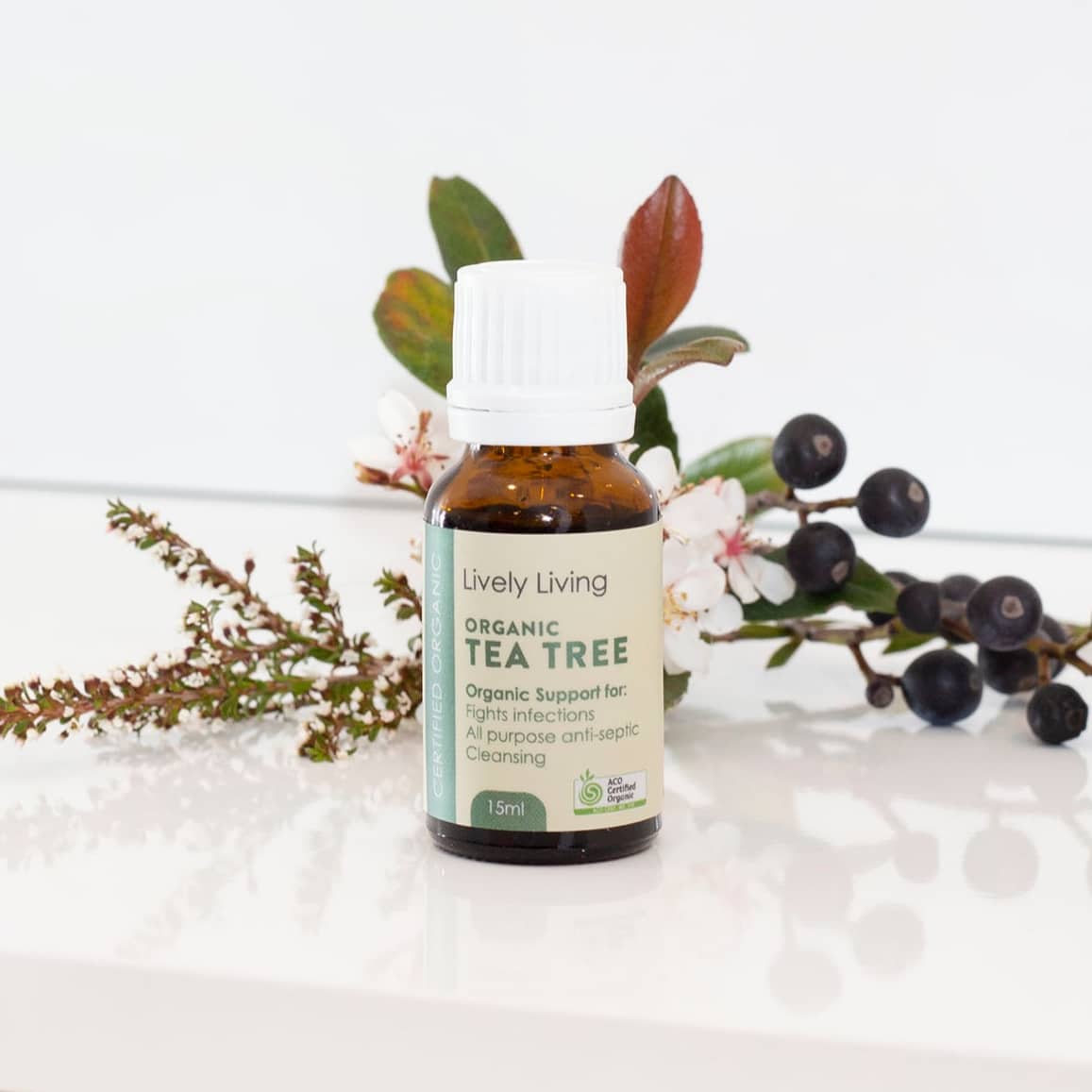 Organic Tea Tree Essential Oil 15ml - 100% Pure Natural for Skin Care, Hair Growth & Aromatherapy - Perfect for Diffusers, Massage & DIY Beauty Products