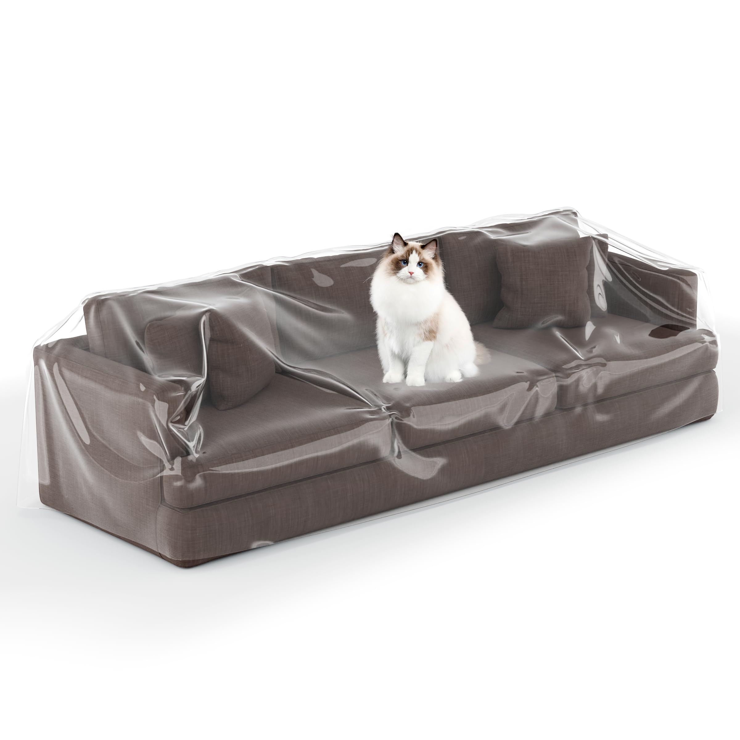 Imperius Heavy Duty Waterproof Sofa Cover - Clear Thick Vinyl Couch Protector for Pets, Scratch-Resistant Furniture Shield - Perfect for Homes with Dogs & Cats, Spill Protection for Kids, Easy Clean Living Room Decor