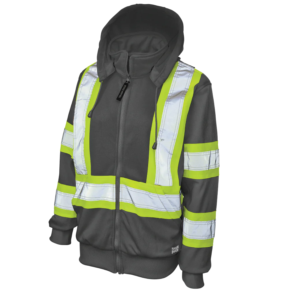 Tough Duck Women's Safety Hoodie SJ42 - High Visibility Reflective Work Jacket for Outdoor & Construction Use