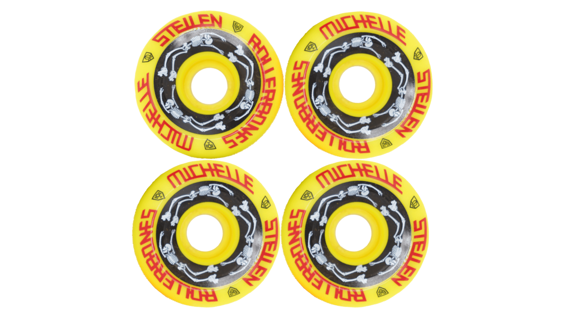Rollerbones Estro Jen Bowl Bombers 62mm 101a 4 Pack - Premium Roller Skate Wheels for Park, Rink & Street Skating