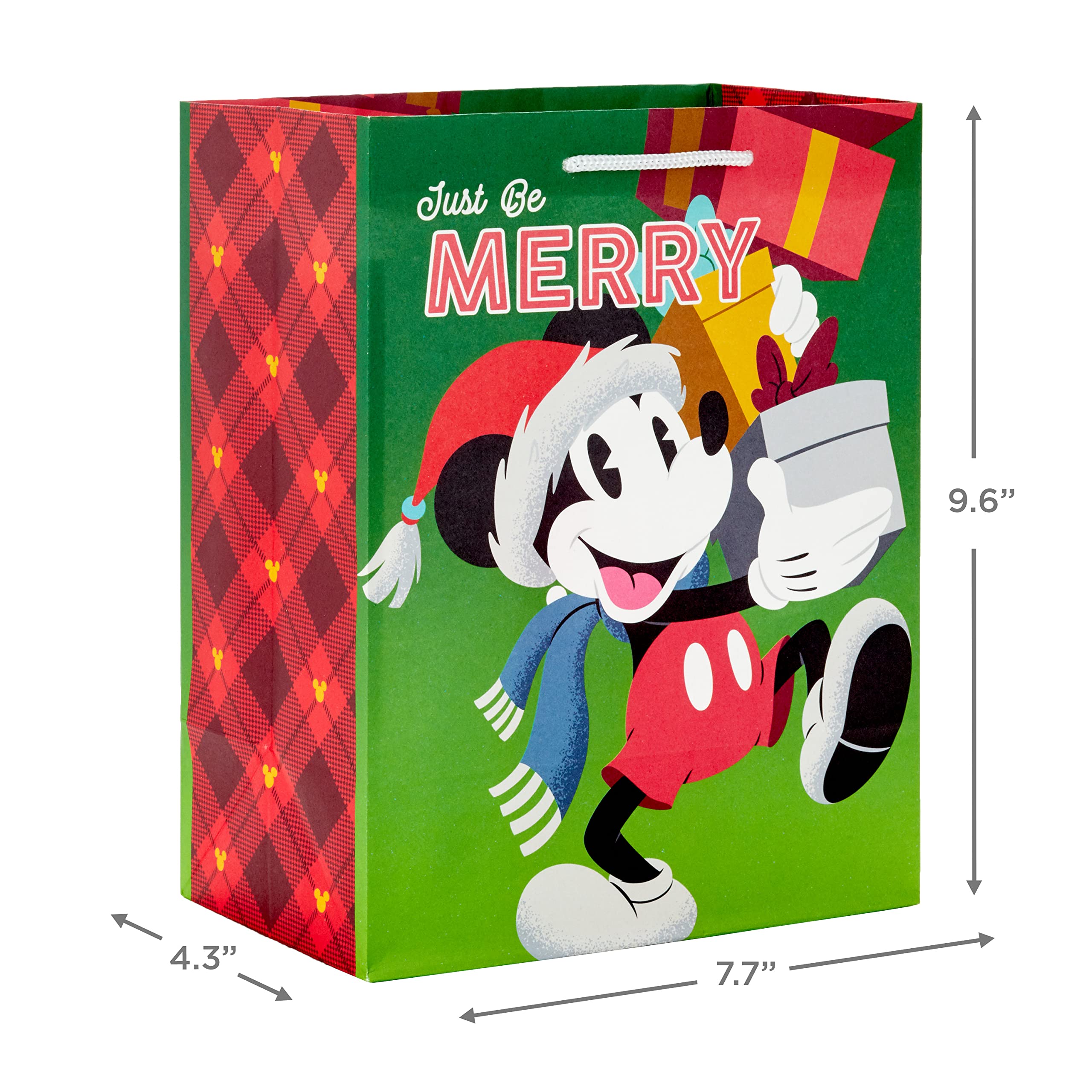 Hallmark Mickey and Minnie Mouse Christmas Gift Bags Set - 4 Pack (2 Medium 9