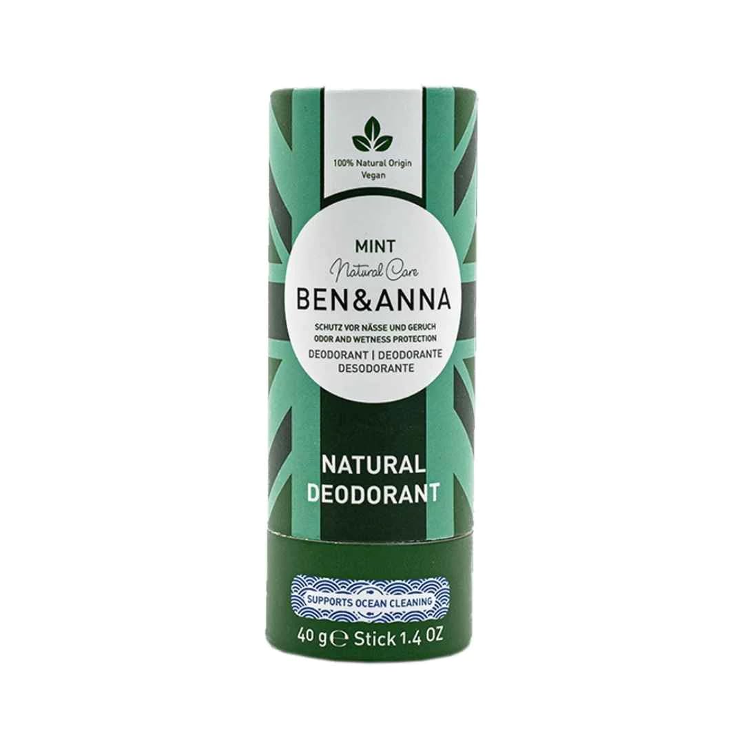 BEN & ANNA Natural Mint Deodorant Stick - Vegan, Aluminum-Free for Men & Women | Fresh All Day