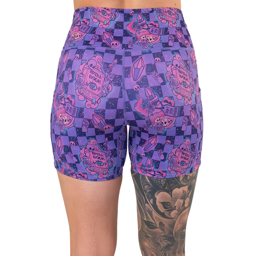 Spellbound Women's High Waist Yoga Shorts - Breathable Workout Shorts for Running, Gym & Lounge - Comfortable Stretchy Athletic Shorts