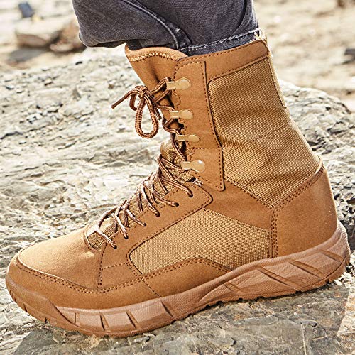 Men's Tactical Boots - Outdoor Climbing & Hiking Shoes | High-Top Jungle Desert Combat Boots for Adventure & Military Use | Brown Size 37 | Perfect for Hiking, Camping & Outdoor Activities