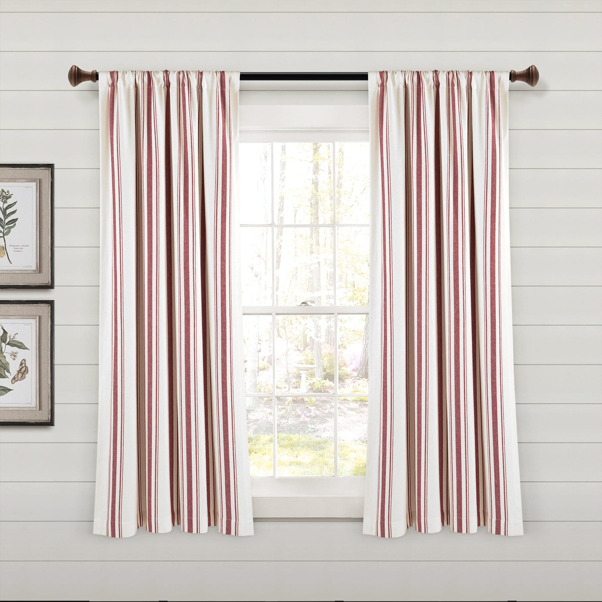 Farmhouse Stripe Yarn-Dyed Recycled Cotton Blend Window Curtain Panel Set - Blackout Thermal Insulated Drapes for Living Room, Bedroom & Nursery (2 Panels, 52x84 Inch) - Perfect for Rustic, Modern & Farmhouse Home Decor