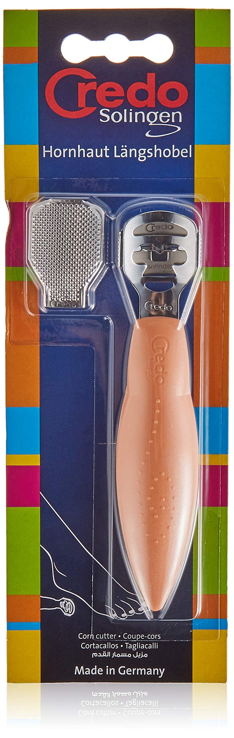 Credo Solingen Original Professional Pedicure Tools - Stainless Steel Foot File & Callus Remover for Smooth Feet at Home & Salon