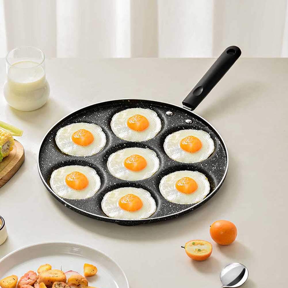 CANDeal 7-Cup Aluminum Non-Stick Egg Frying Pan - Perfect for Swedish Pancakes, Plett, Crepes & Multi-Egg Cooking | Ideal for Breakfast, Brunch & Family Gatherings