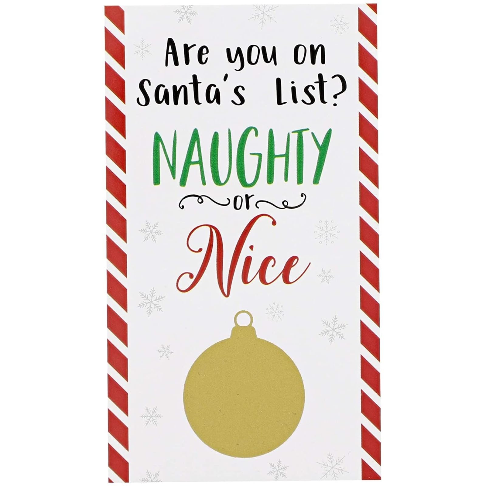 60 Pack Christmas Scratch Off Cards - Fun Holiday Party Game for Adults, Naughty or Nice Card Game for Office & Home Celebrations (2 x 3.5 in) - Perfect for Secret Santa, White Elephant Gifts & Family Game Nights