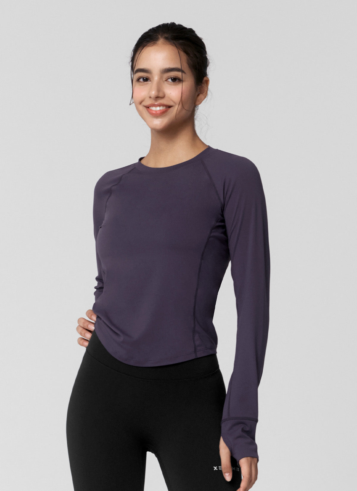 High-Intensity Fingerhole Long Sleeve Workout Shirt for Women - Gym, Yoga & Running Performance Apparel