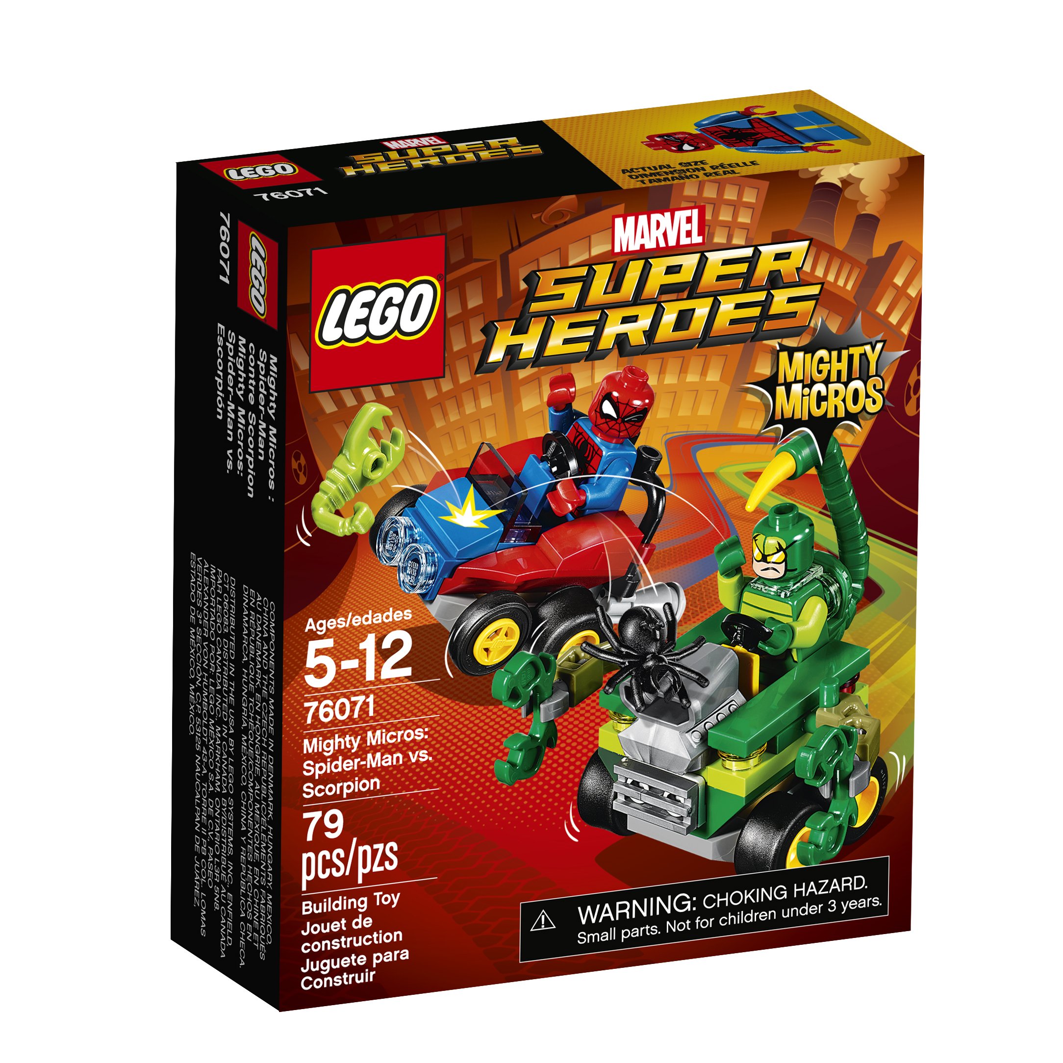 LEGO Super Heroes Mighty Micros Spider-Man vs Scorpion Building Kit 76071 - Fun Superhero Toy for Kids, Creative Play & Collectible Gift for Marvel Fans