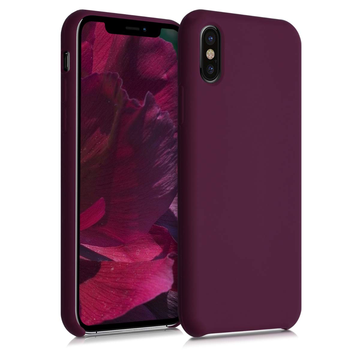 kwmobile Shockproof TPU Silicone Case for Apple iPhone X - Soft Matte Finish Protective Phone Cover in Tawny Red | Perfect for Everyday Use, Work & Travel