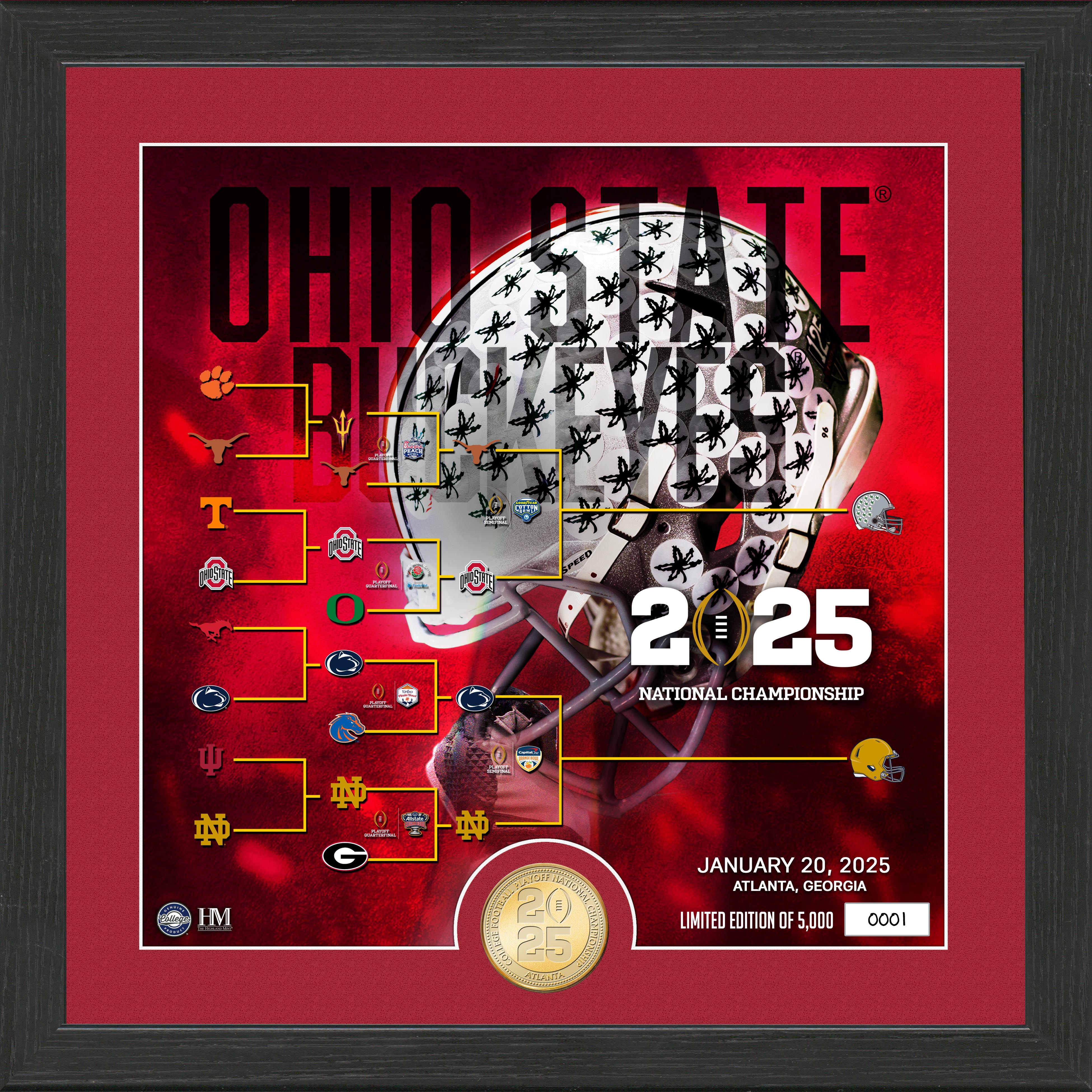 Ohio State Buckeyes 2025 CFP Championship Game Commemorative Bronze Coin - Limited Edition Collectible for Football Fans, Alumni & Sports Memorabilia Enthusiasts - Perfect for Display, Gifts & Fan Collections