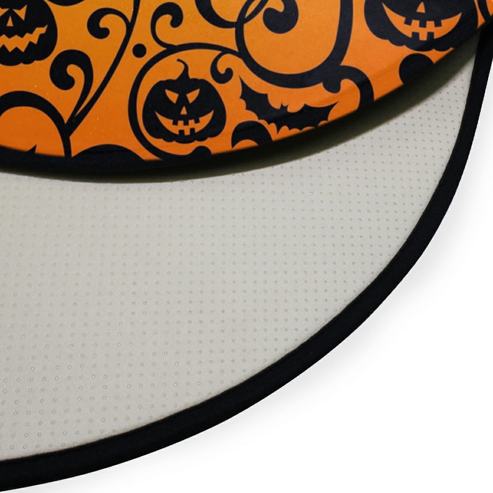 ALAZA Halloween Bat Pumpkin Round Area Rug - 3' Diameter (92 cm) Non-Slip Living Room & Bedroom Rug - Perfect for Fall Decor, Spooky Home Decor, and Seasonal Party Themes
