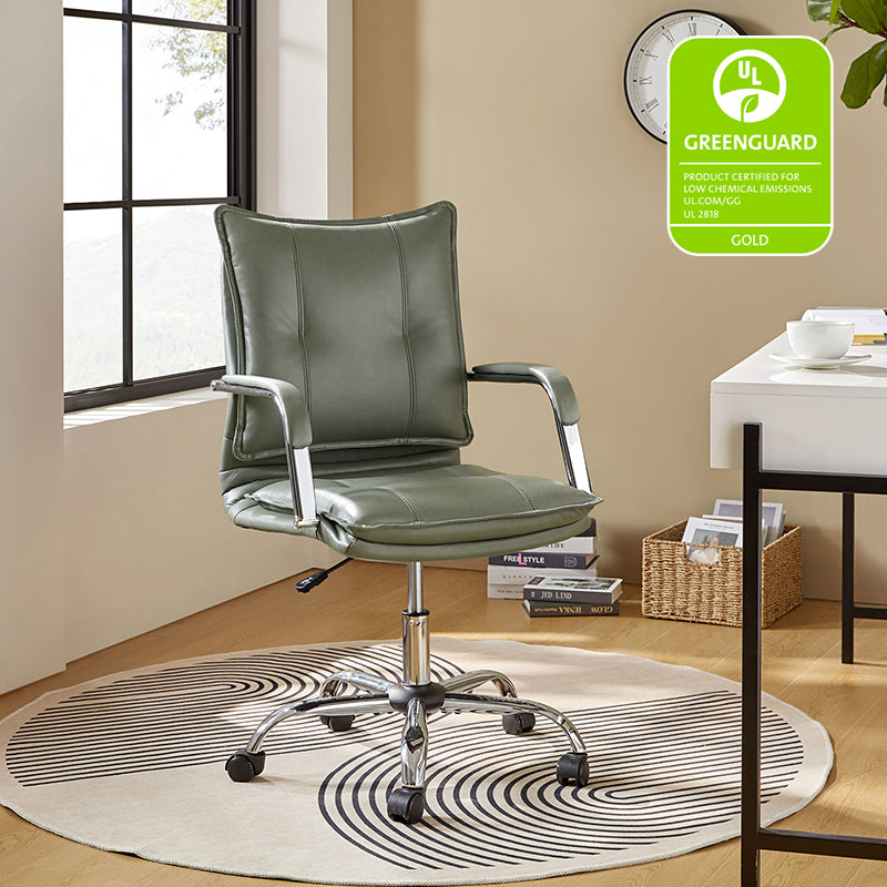 Ergonomic Doug Task Chair with Padded Arms - Adjustable Office Chair for Home & Work - Comfortable Desk Chair with Lumbar Support for Long Hours Sitting