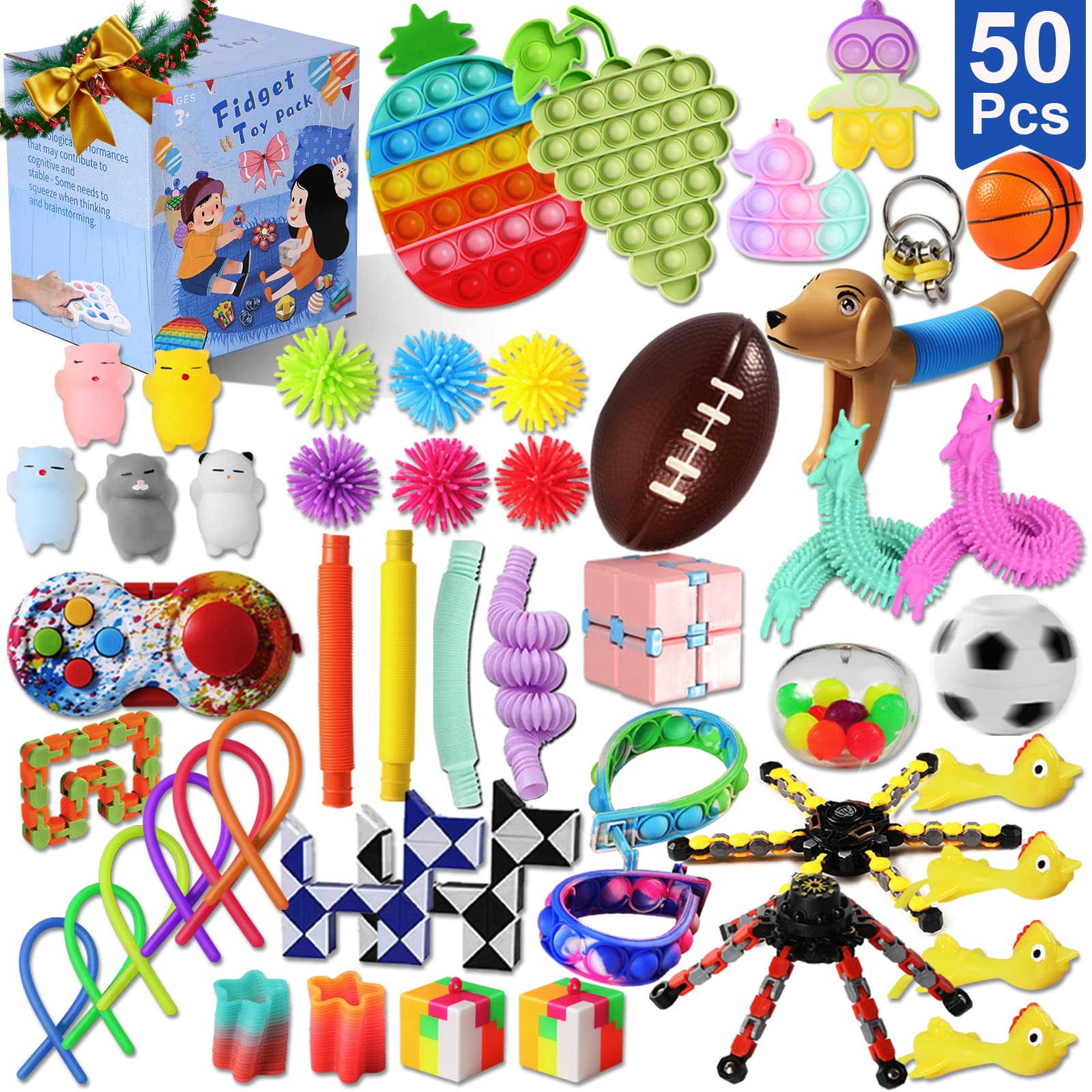 Singrace Fidget Toys Pack for Kids - 24-Piece Sensory Stress Relief Toys for Anxiety, Autism & ADHD - Perfect for Classroom Prizes, Birthday Party Favors, Carnival Gifts & Stocking Stuffers (Boys & Girls) - Great for Focus, Relaxation & Sensory Play at Home or School