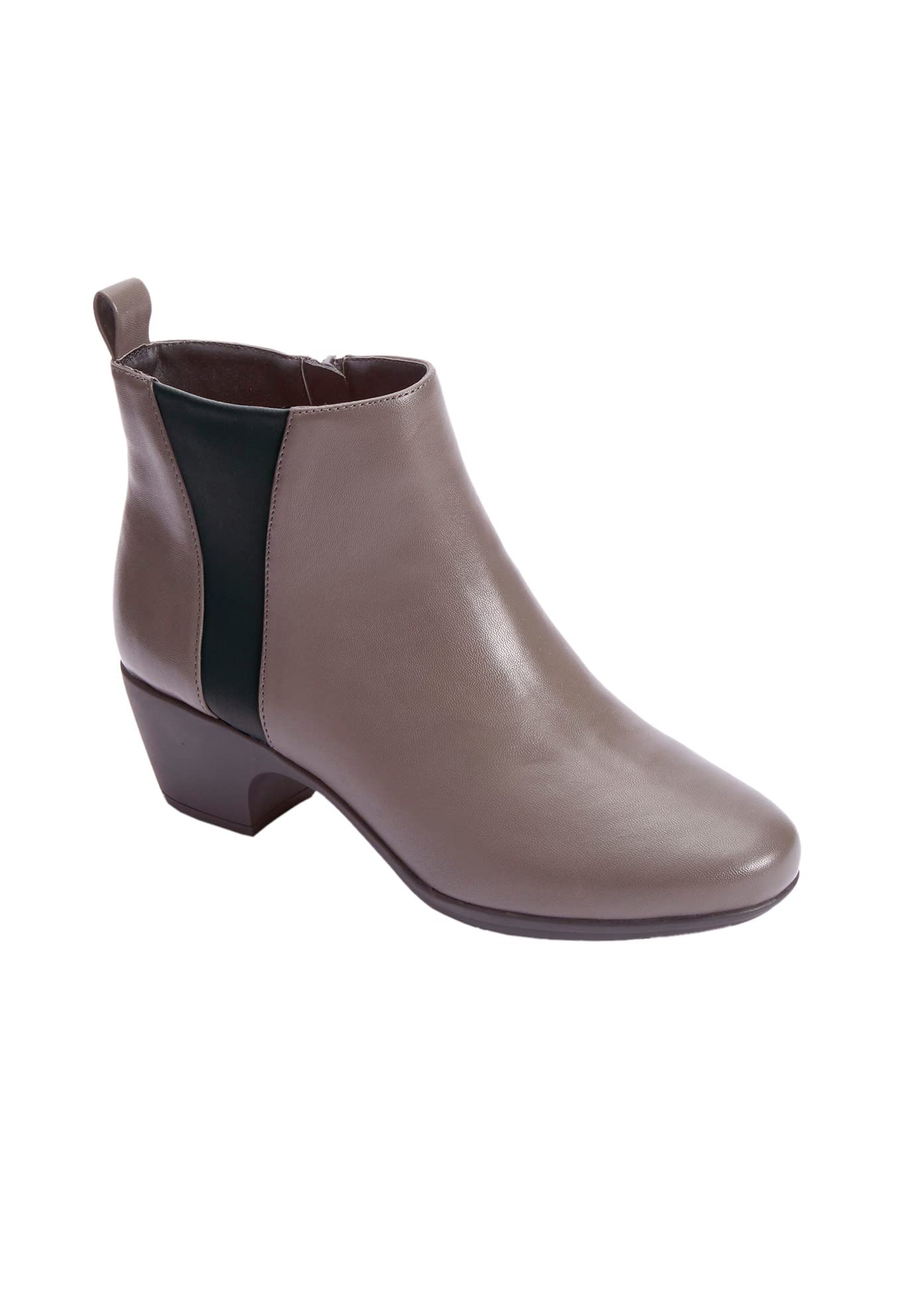 Comfortview Women's Wide Width The Ingrid Bootie - Stylish Ankle Boots for Women with Wide Feet | Perfect for Office, Casual Outfits & Fall/Winter Fashion