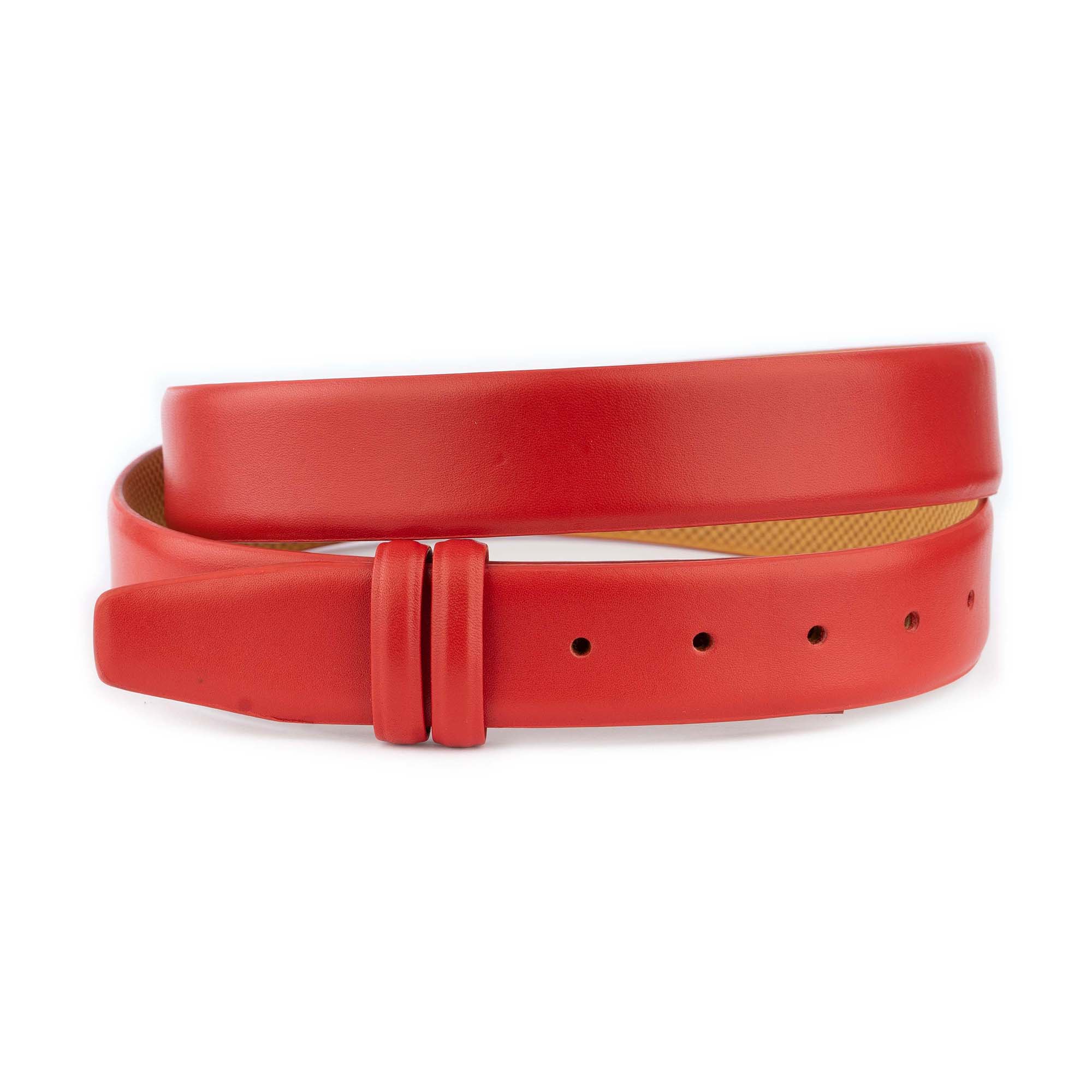 Premium Red Leather Belt Strap for Cartier Designer Buckles - High-Quality Replacement Band for Men & Women | Perfect for Casual, Business & Formal Outfits