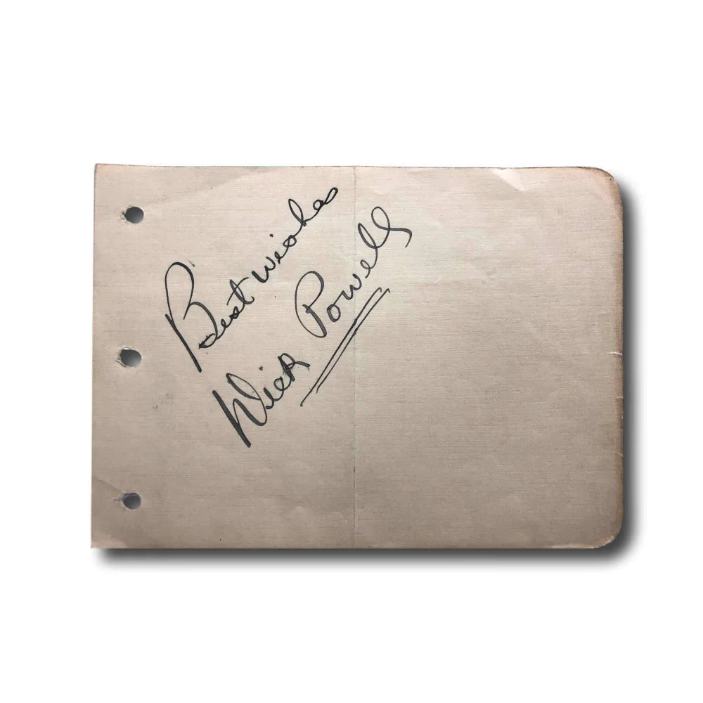 Dick Powell Hand Signed Album Page Cut with JSA COA - Authentic Autograph of Conqueror Actor - Perfect for Collectors, Fans, and Memorabilia Displays