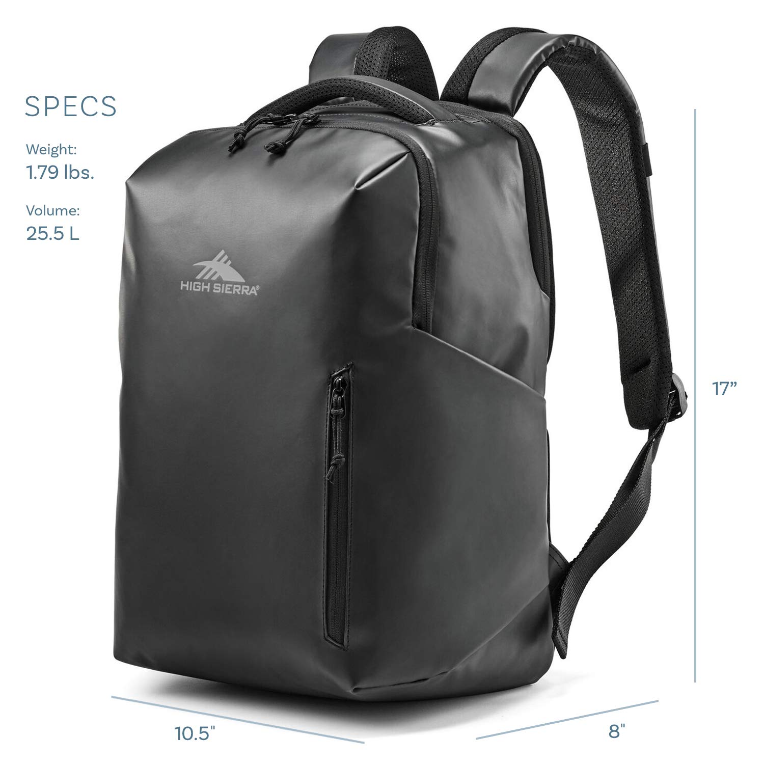 High Sierra Rossby Daypack - Lightweight Travel Laptop Backpack for Men & Women, 17 Inch Laptop Compartment, Durable Black Hiking Backpack for Work, School, College & Outdoor Adventures
