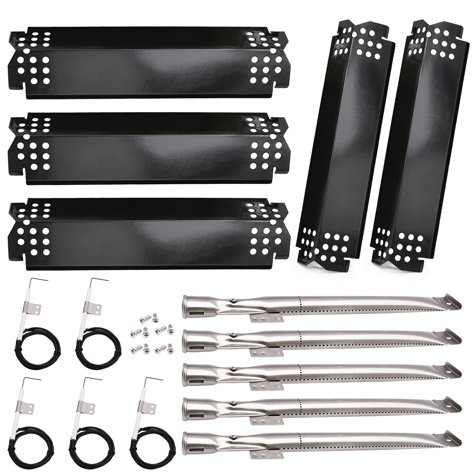 Nexgrill 720-0888 5 Burner Grill Replacement Parts Kit - Burner Tubes, Heat Shield Tent Plates & Igniters (5-Pack) | Compatible with Nexgrill 720-0888N, 720-0830H | Perfect for Home Depot Gas Grills, Backyard BBQs & Outdoor Cooking