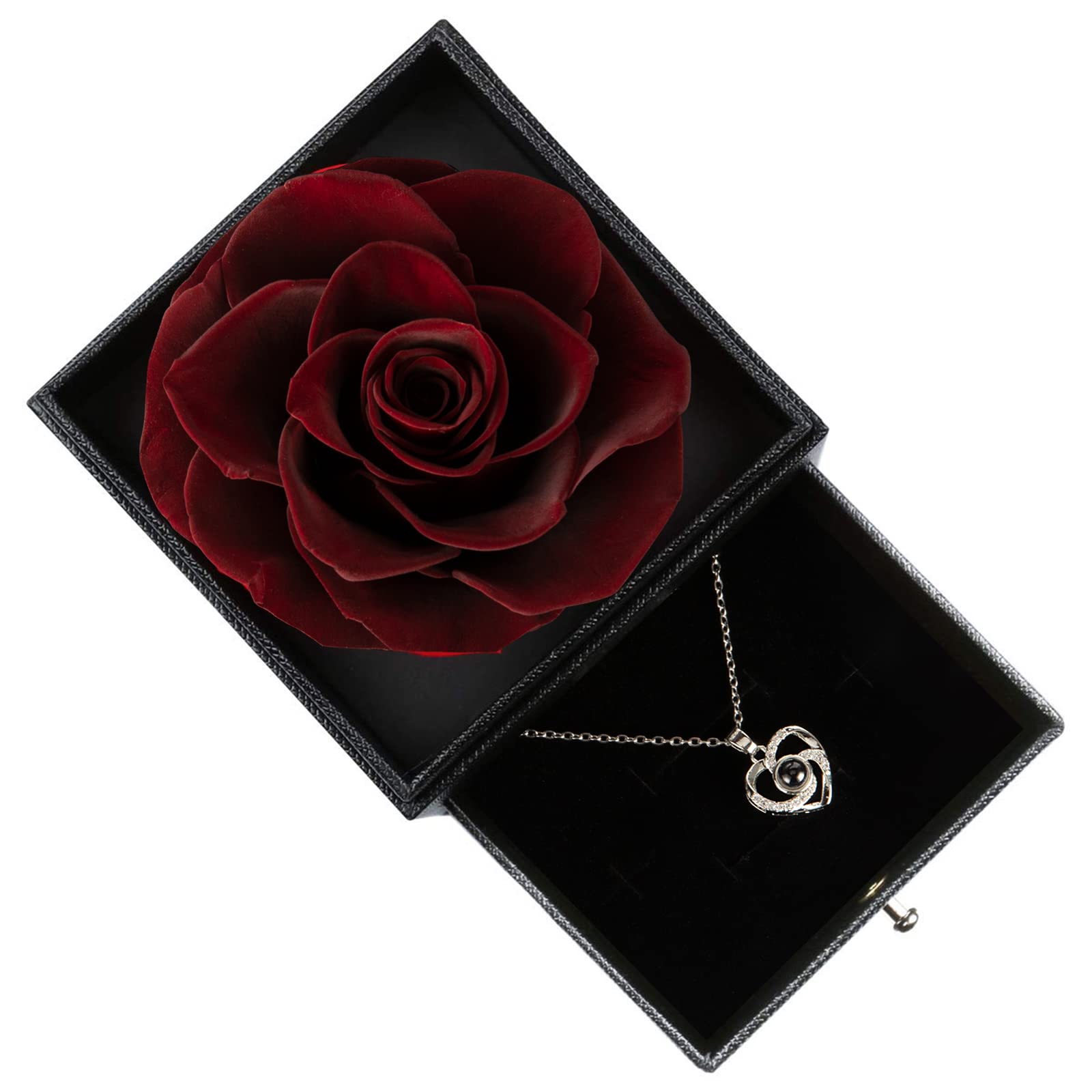 Real Preserved Rose in Glass Dome - Romantic 'I Love You' Gift for Women, Mom, Wife, Girlfriend | Perfect for Valentine's Day, Mother's Day, Christmas & Birthdays | Long-Lasting Floral Keepsake for Home Decor, Wedding Centerpiece & Special Occasions