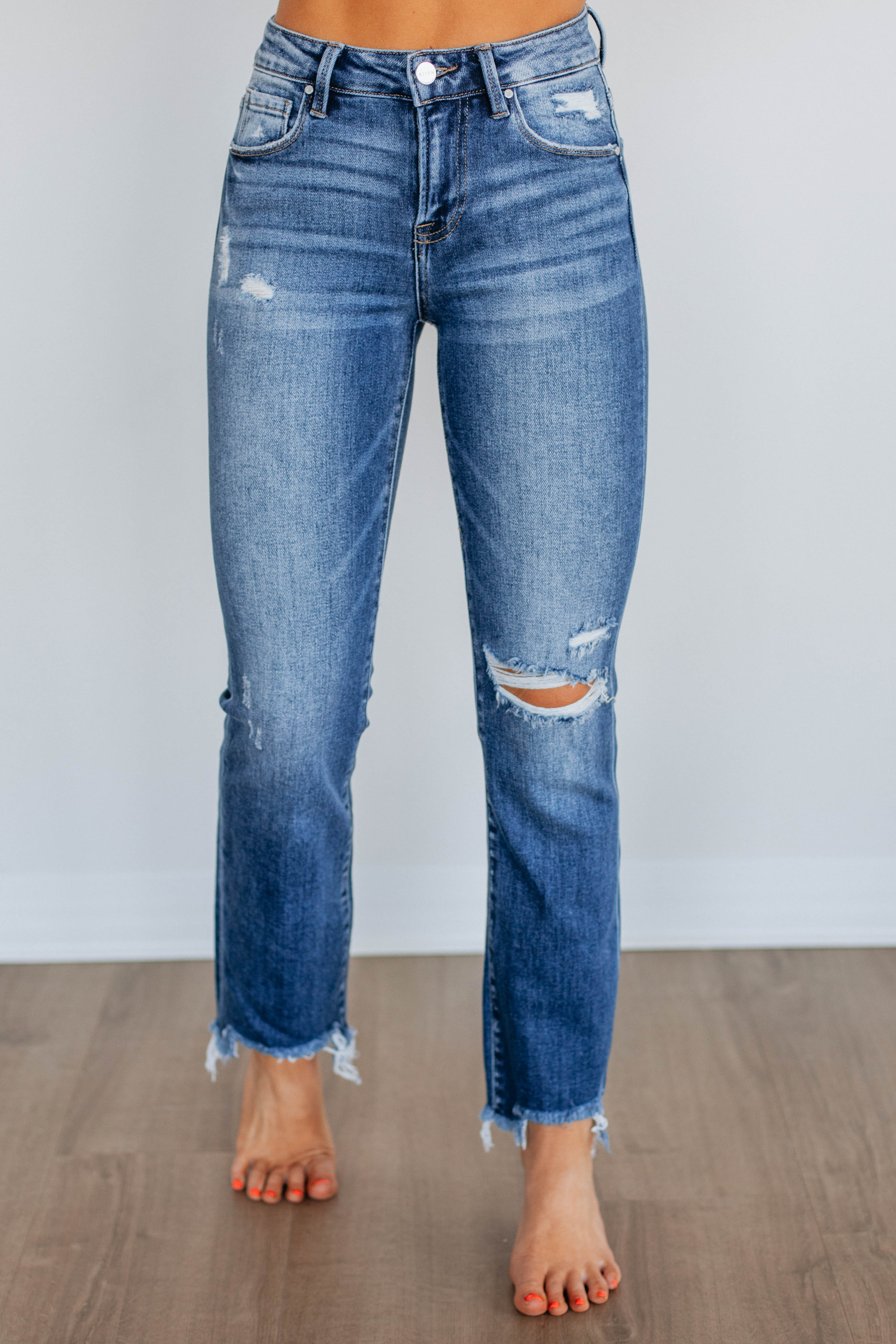 Carmen Risen Women's High Waist Stretch Denim Jeans - Comfortable Slim Fit for Casual Wear & Everyday Outfits