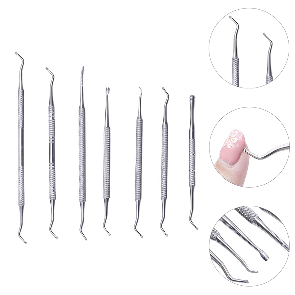 Professional Stainless Steel Cuticle Remover & Pusher Set - Manicure & Pedicure Tools with Curved Fine Tip for Nail Care - Perfect for Home Salon, DIY Nail Art & Professional Grooming