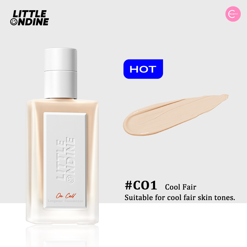 Little Ondine Anytime On Point Longwear Foundation - 24H Full Coverage Matte Liquid Makeup for Oily Skin, Perfect for Daily Wear & Special Occasions