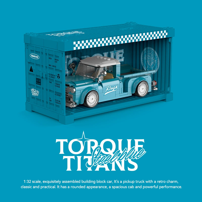 600+ Pcs PB Toroue Titans Freedom 1:32 Scale Die-Cast Pickup Truck Toy Cars - Collectible Model Vehicles for Kids & Adults - Perfect for Play, Display, and Gift Giving