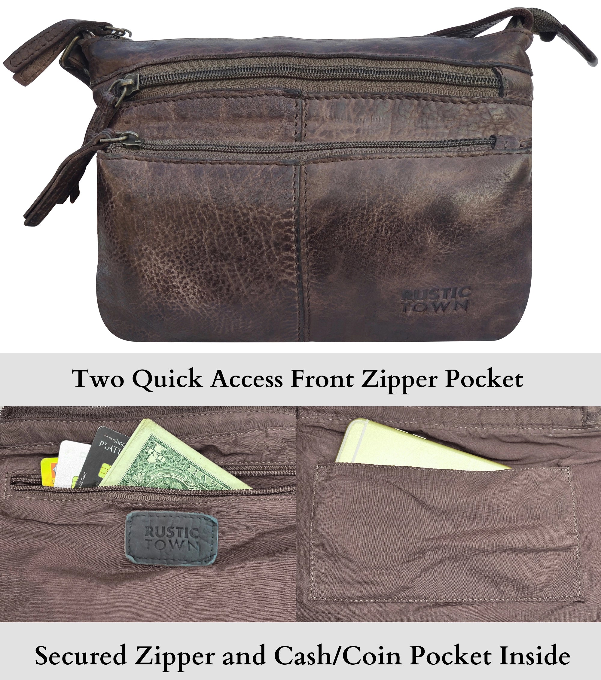Genuine Leather Crossbody Bag for Women - Stylish & Durable Stone Brown Shoulder Purse | Perfect for Work, Travel & Everyday Use