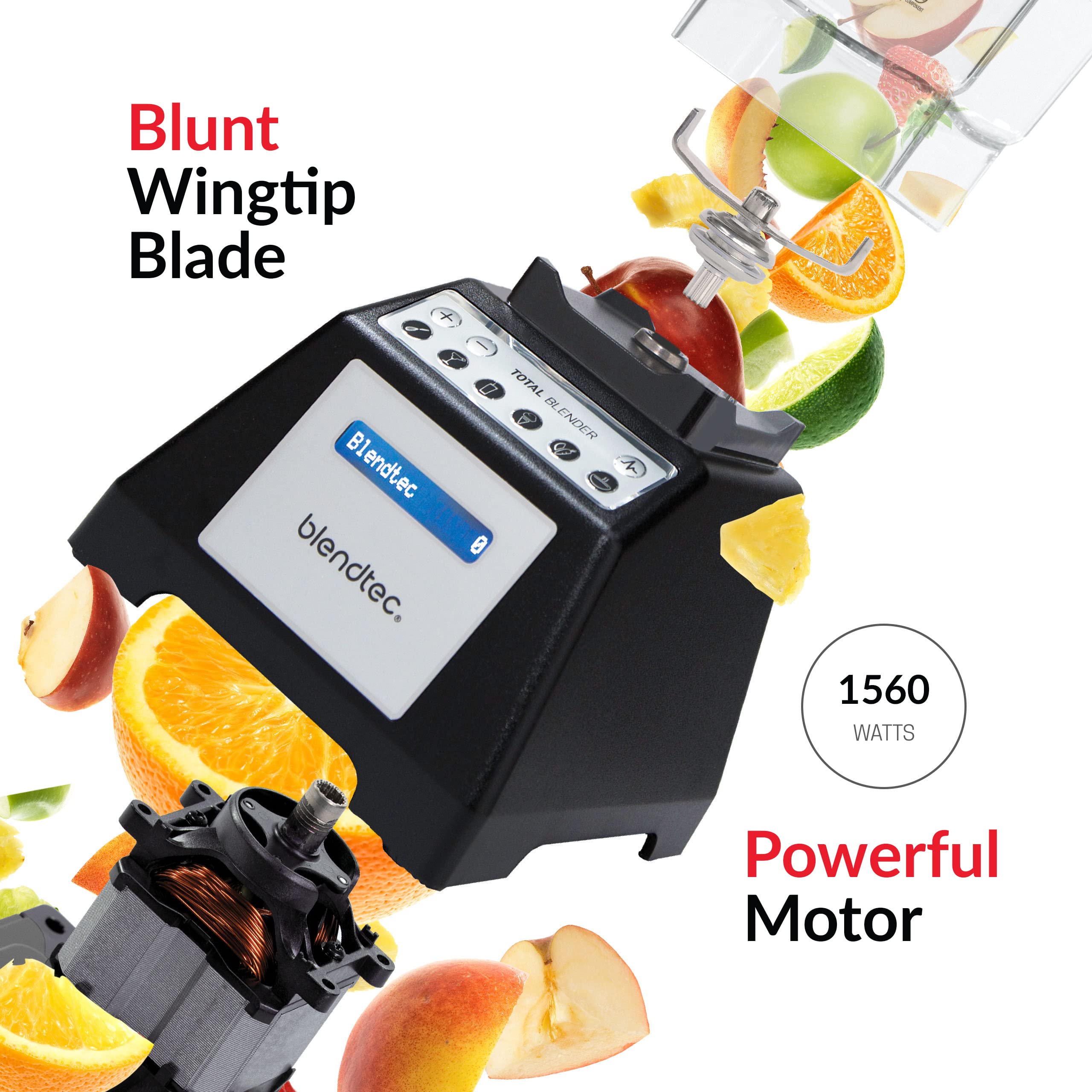 Blendtec Total Blender Classic - 10-Speed Professional Countertop Blender with 75oz FourSide Jar - 1560W High-Power Motor & 6 Pre-Programmed Cycles - Perfect for Smoothies, Soups, Nut Butters & Ice Crushing - Black Kitchen Blender for Home & Commercial Use