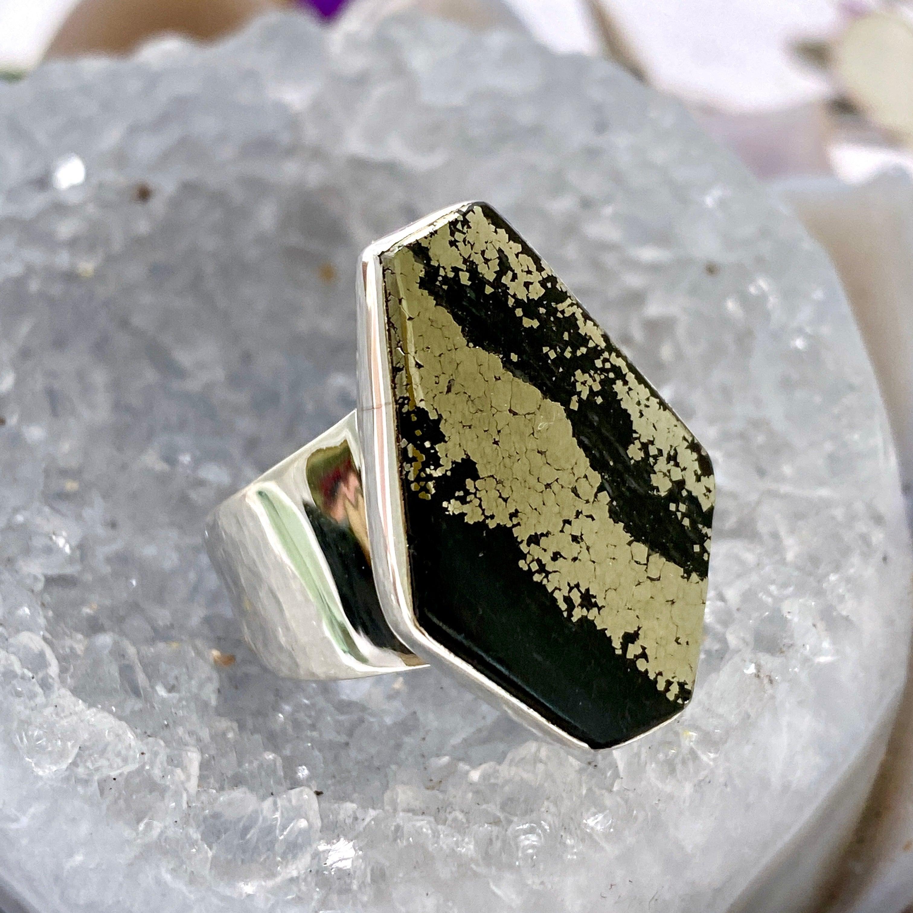 Healers Gold Freeform Ring Size 11 - KRGJ2587 | Handmade Boho Jewelry for Women, Perfect for Everyday Wear & Special Occasions