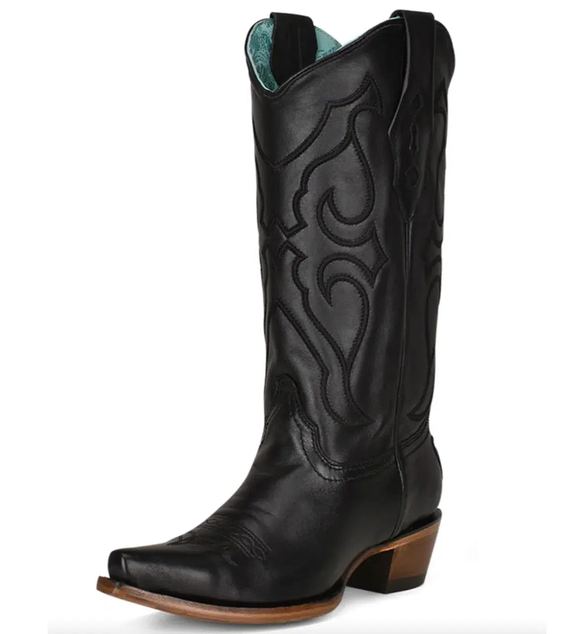 Z5072 M Corral Black Western Cowgirl Leather Boots for Women - Stylish & Comfortable Riding Boots for Country, Rodeo & Everyday Wear