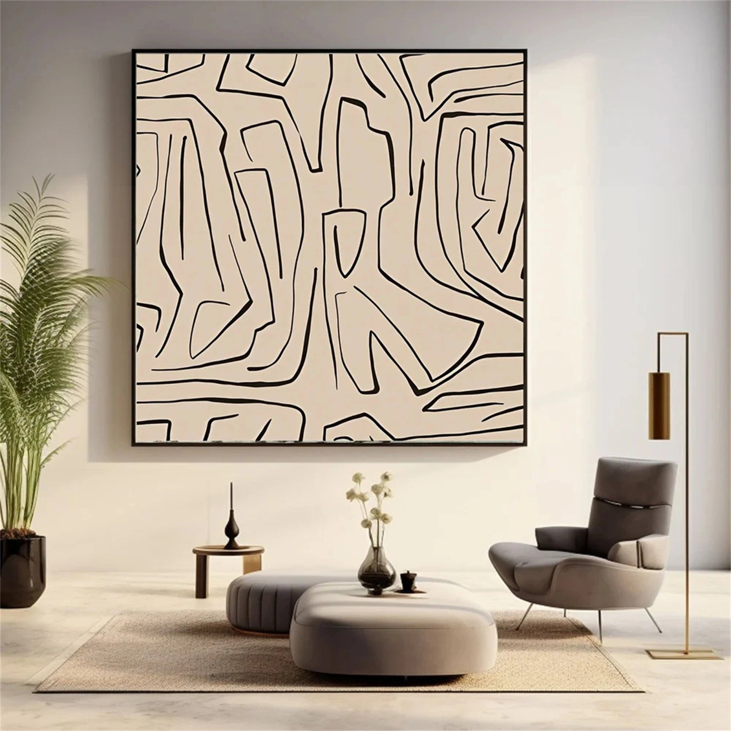 Abstract Tranquility Art Painting #WS216 - Modern Wall Decor for Living Room, Bedroom & Office - Calming Abstract Canvas Artwork for Home & Office Decor