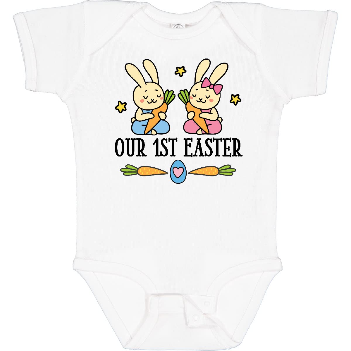Inktastic 1st Easter Baby Bodysuit - Cute Easter Outfit for Twins, Boys & Girls - Perfect for Easter Photos, Church & Family Gatherings