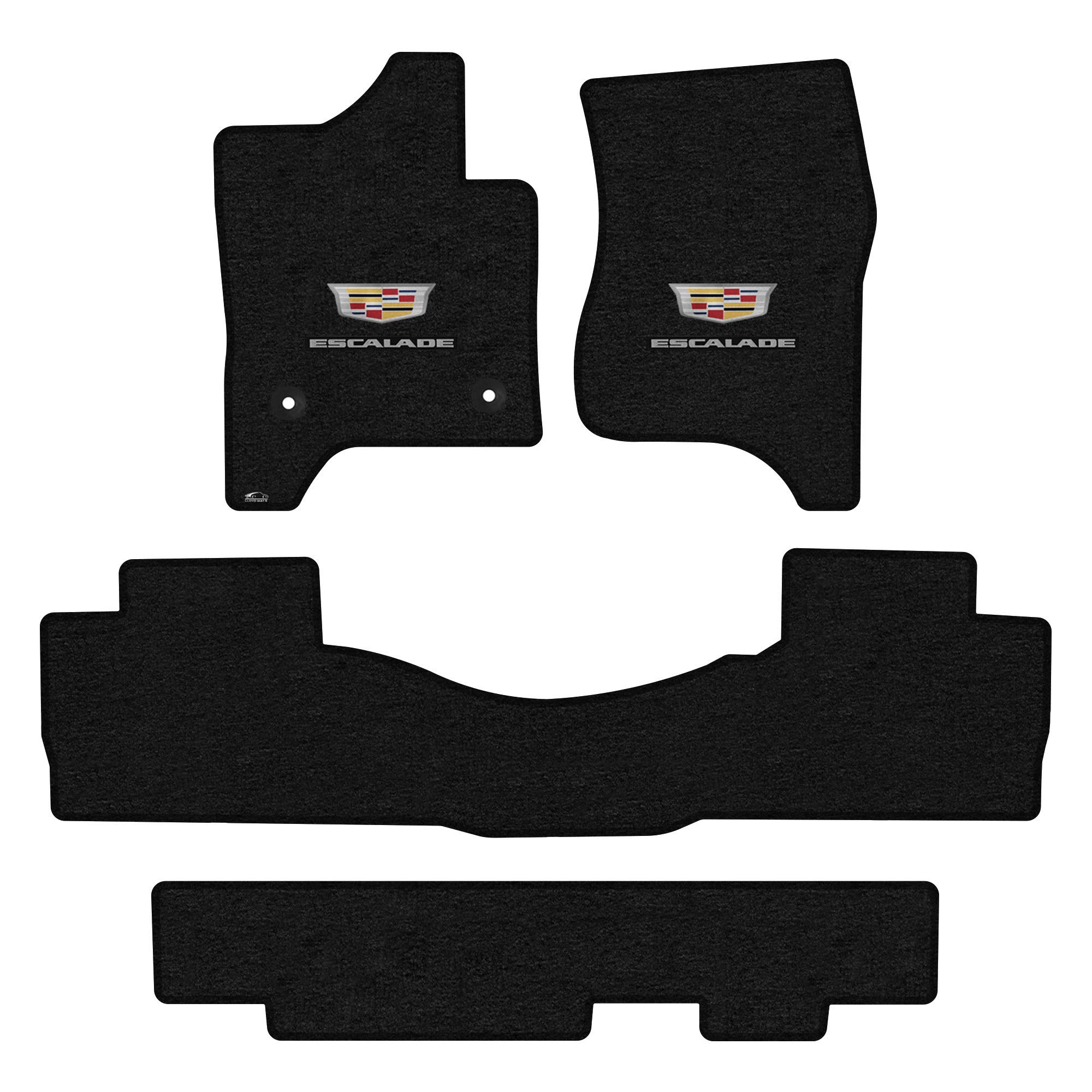 Premium Luxury Custom-Fit Carpeted Floor Mats for Cadillac Escalade 2015-2020 - Charcoal 4-Piece Set with Centered Large Emblem (2nd Seat Bench) | All-Weather Protection & Enhanced Interior Style for SUVs